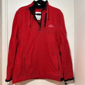 Weird fish Red texture fleece 1/4 zip  Jacket size L